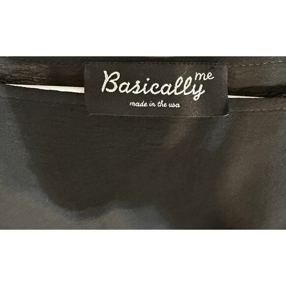 Boutique Basically Me Women's Black Sheer Babydoll Boho Fringe Gothic Size Small - Picture 3 of 6